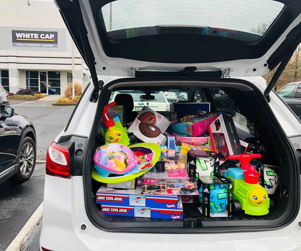 car filled with toys